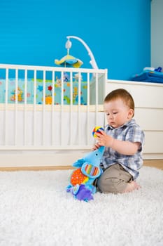 baby playing at home