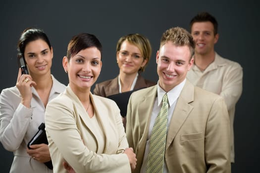 Businesswoman and team