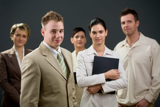 Businessman and team