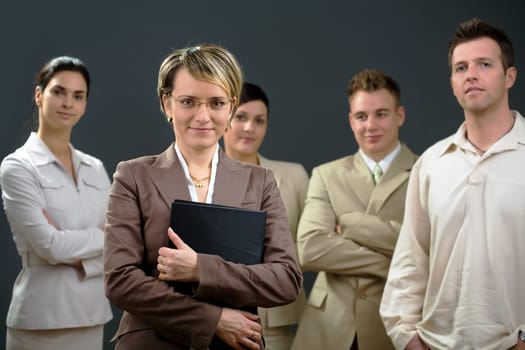 Businesswoman and team