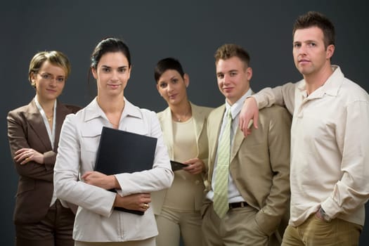 Businesswoman and team
