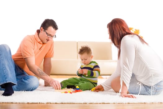 Family playing at home