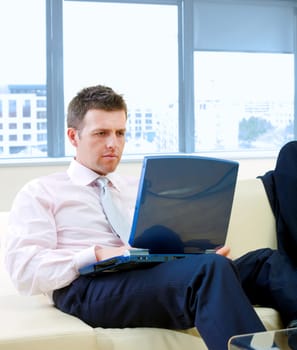 Businessman with laptop