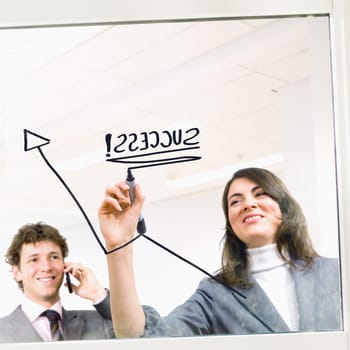 Businesspeople and graph