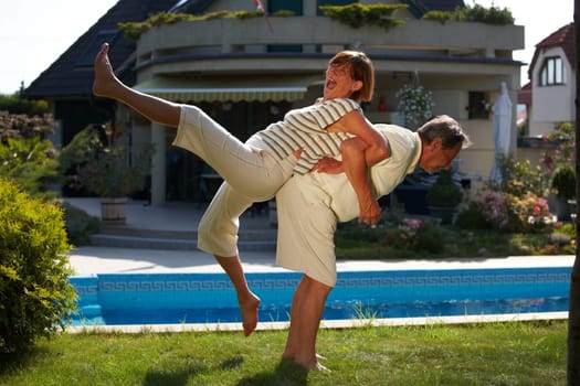 Senior couple workout