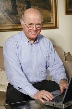 Cheerful senior at home