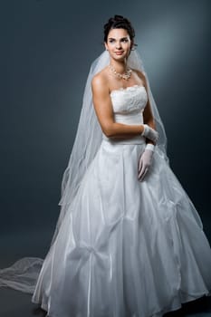 Wedding dress and veil