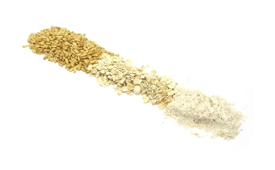 Oats as grain,flakes and flour