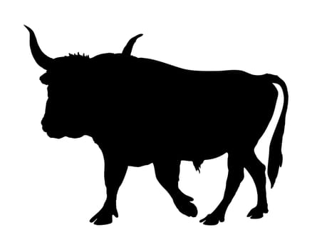 Aurochs depicted in the form of a black silhouette