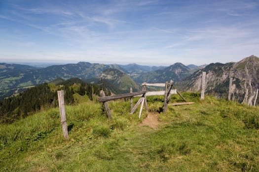 View of the mountains from the Sonnenköpfe in the Oberallgäu