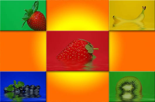 Colorful Fruits Collage