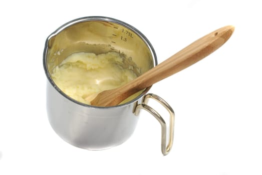Mashed potatoes in a saucepan