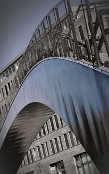 modern bridge in blue
