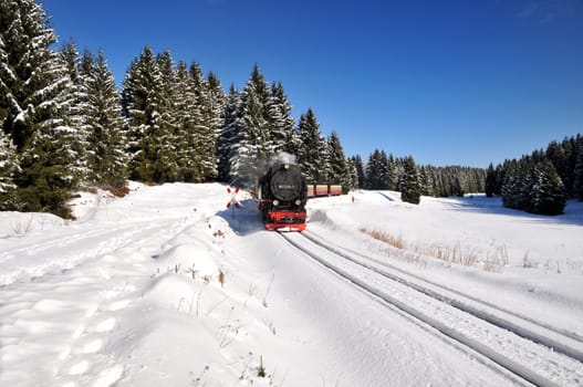 Drive through the beautiful winter landscape...