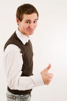 man gesturing the consent