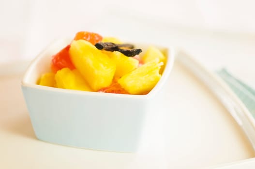Fruit salad of pineapple and blood orange