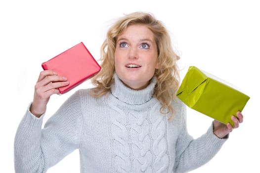 Woman with gifts