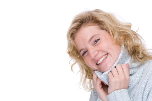 Young woman in turtleneck sweater