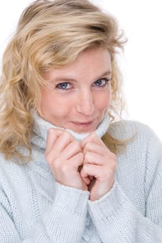 Young woman in turtleneck sweater
