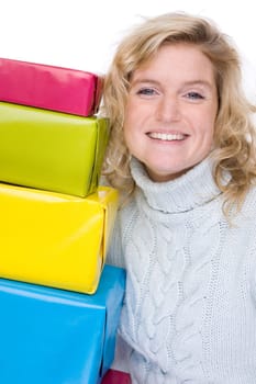 Woman with gifts