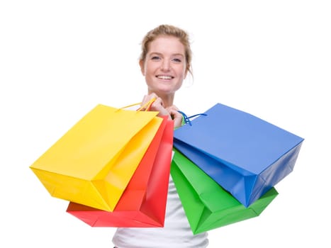 Young woman with shopping bags