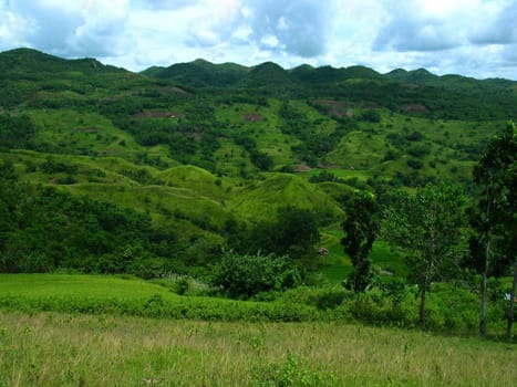 Parts of the Chocolate Hills in the Philippines.