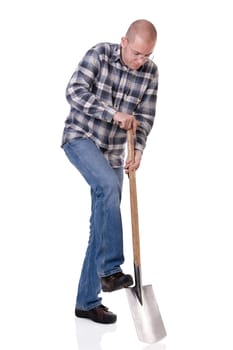 Man with spade