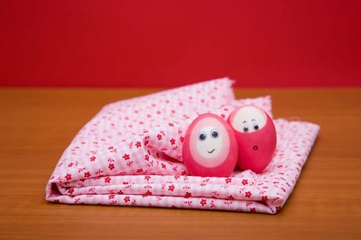 Easter eggs with a smiling face