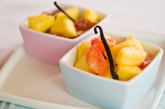 Fruit salad of pineapple and blood orange