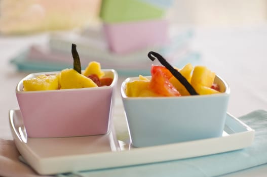Fruit salad of pineapple and blood orange
