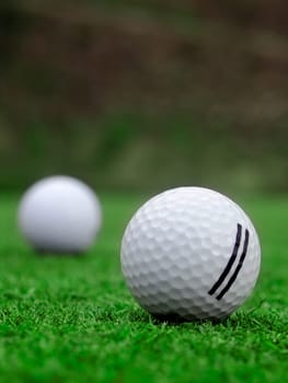 Golf - detail ball with hole on green