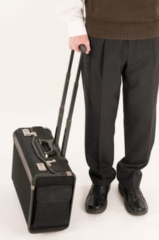 stand up with suitcase