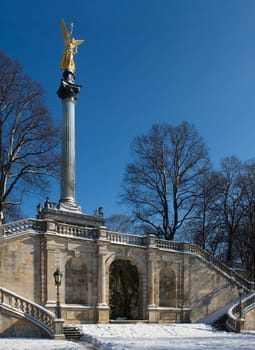 Winter at Munich's Angel of Peace