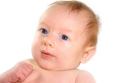 Little baby girl looks friendly
