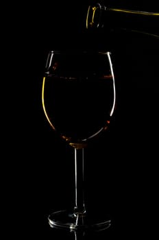 Wine,lowkey on black background
