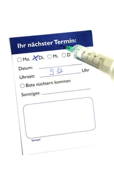 Appointment slip