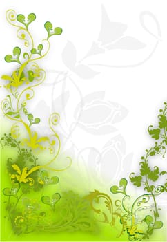green background squiggles