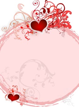 Card Hearts Pink