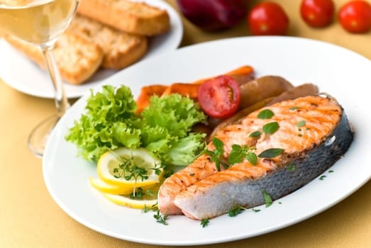 Salmon - grilled with potatoes