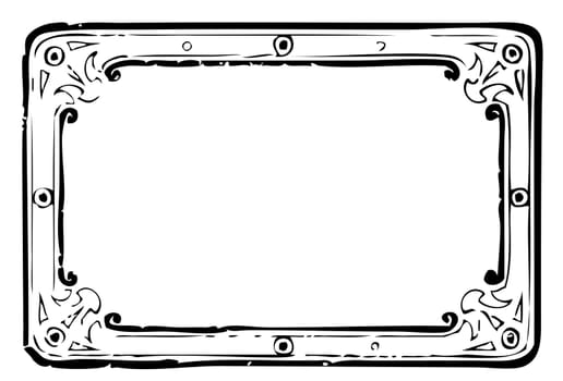 decorative label in old style