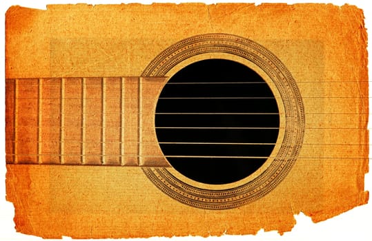 background with guitar in grunge style