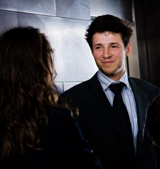 Business people talking