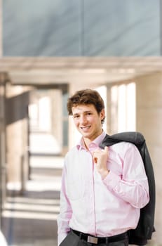 Smiling satisfied businessman