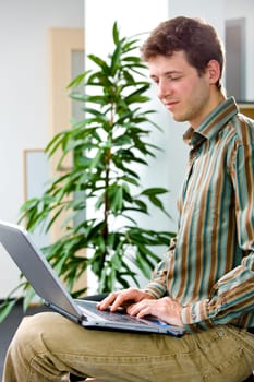 Businessman using laptop
