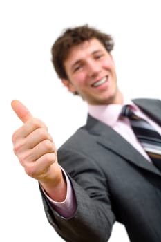 Businessman with thumb up