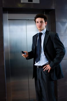 Businessman calling on phone