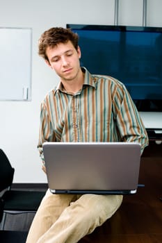 Business man using computer