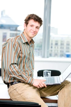 Business man using computer
