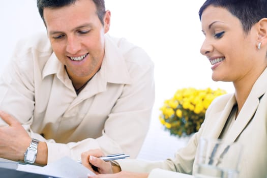 Business couple working