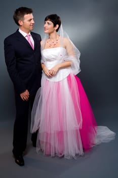 Bride and groom in love